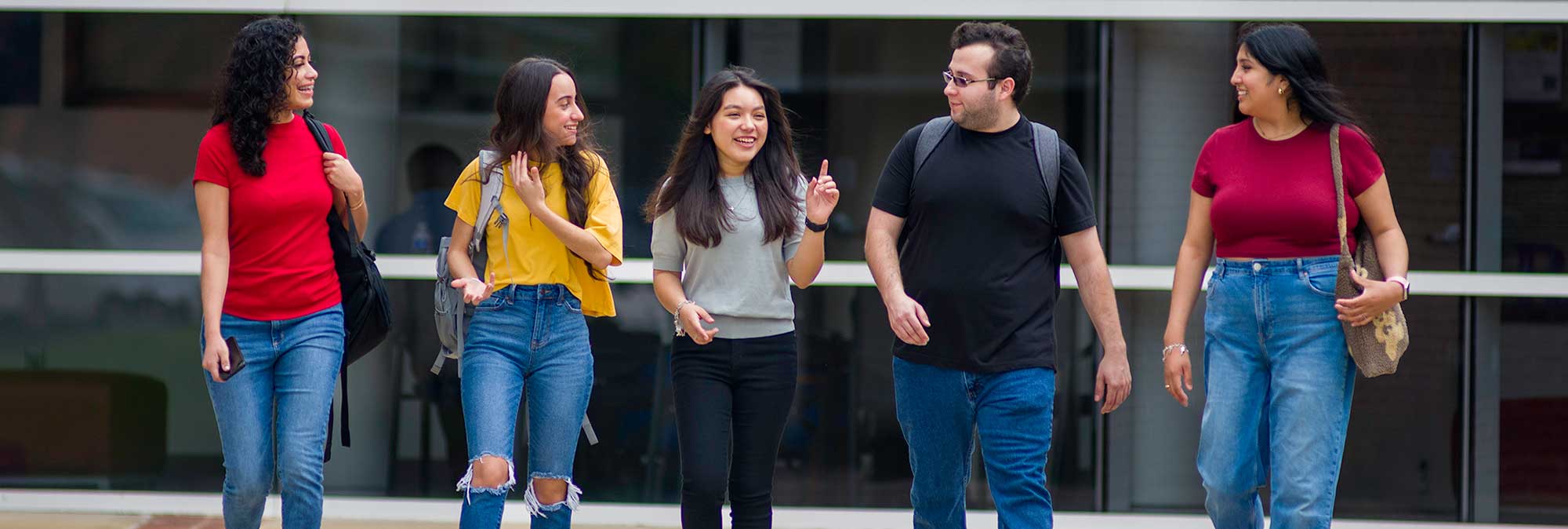 Students walking