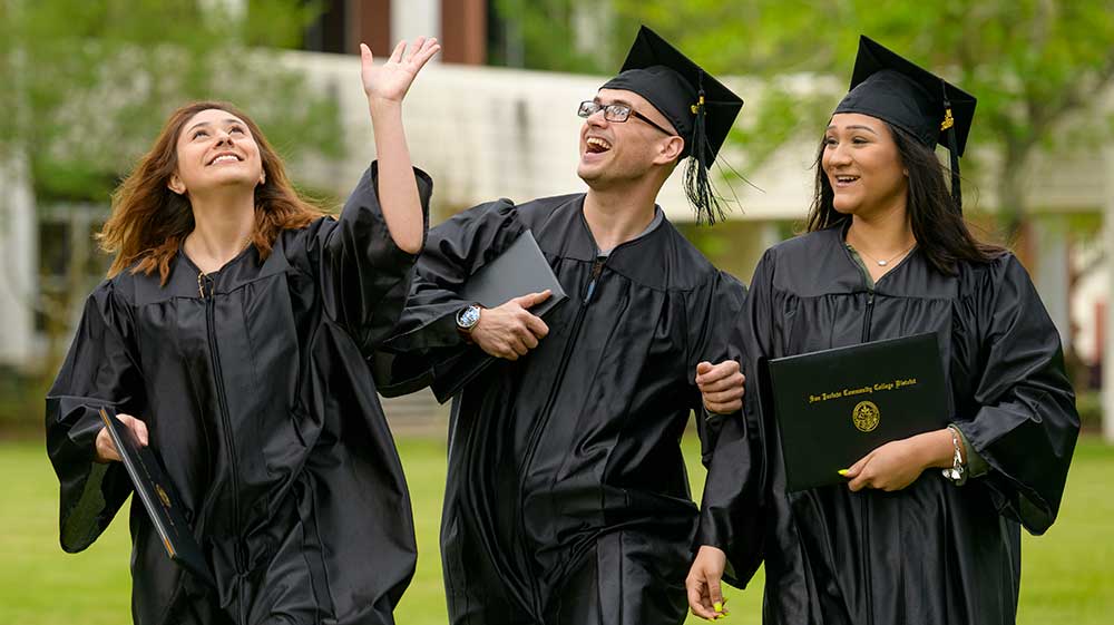Cheering students at graduation