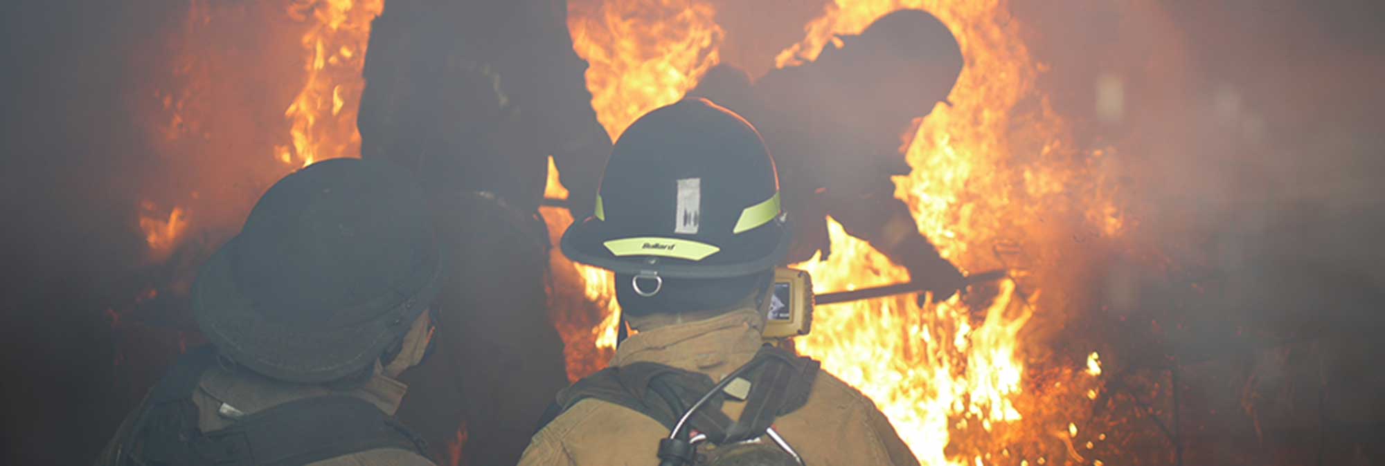 Firefighters fighting a blaze
