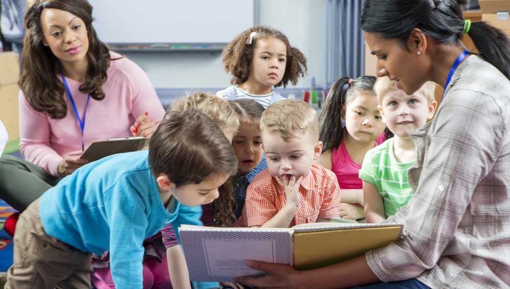 young students and teachers