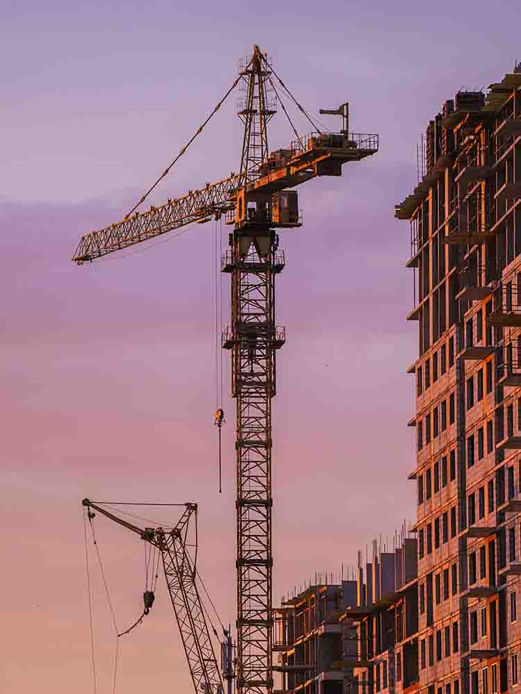 construction site with crane