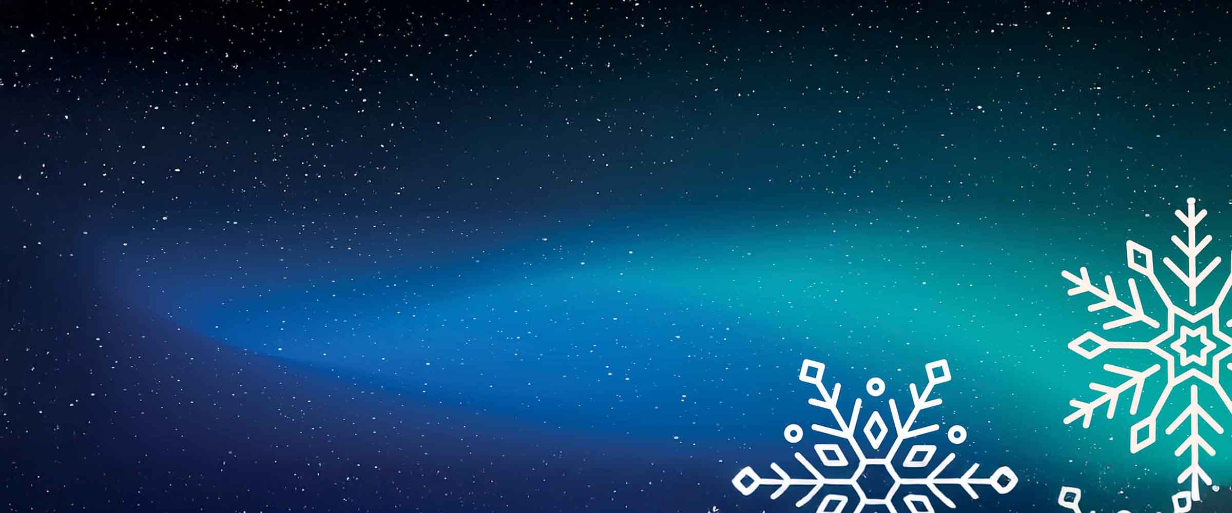 foundation holiday card hero image with snowflakes in background
