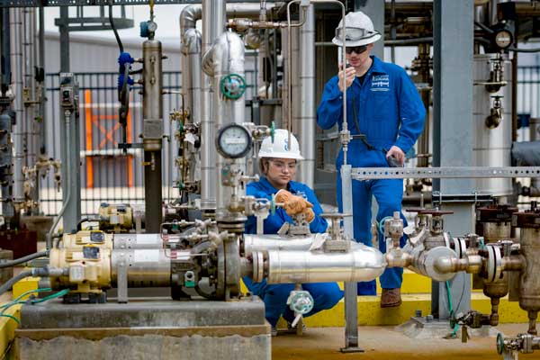 Process technicians at work