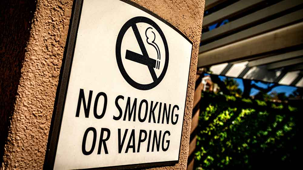 Tobacco free and vaping free sign