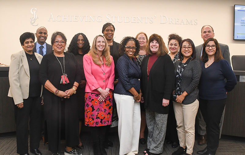 San Jacinto employees who supported the College in winning the excellence award for financial reporting